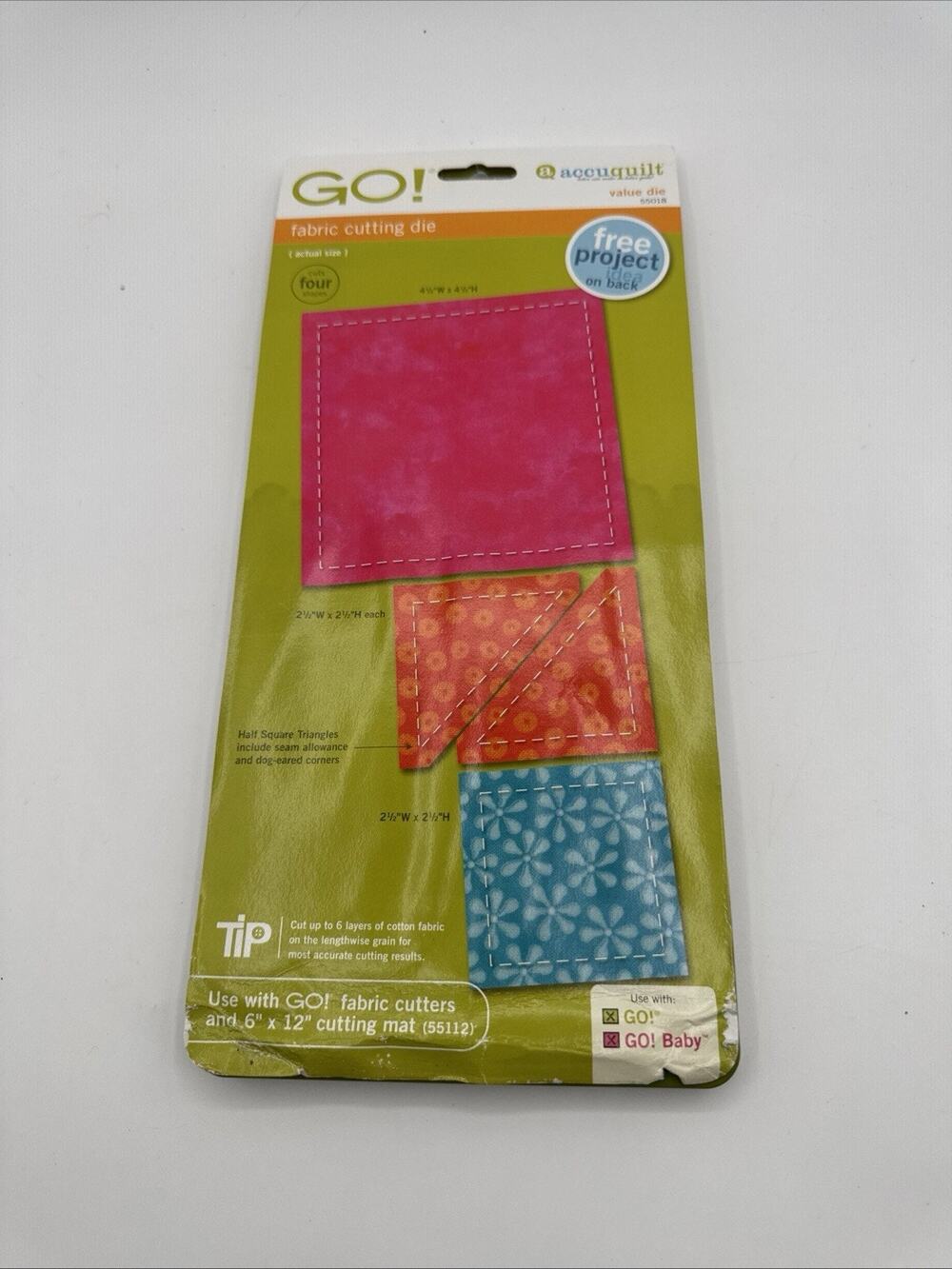 AccuQuilt 55018 Fabric Cutting Die, Value Die Squares, Triangles